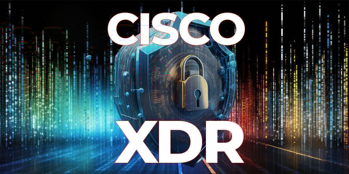 Illustration of Cisco XDR with a central lock icon symbolizing robust security